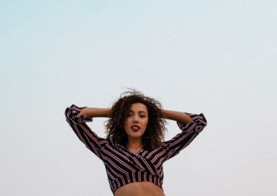 Photographer Meg Aghamyan, Model Sarah Otte on rooftop